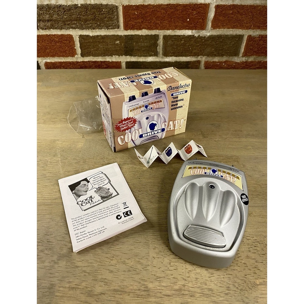 Danelectro Cool Cat Drive CO-1 V1 (2008) Gray Overdrive Pedal‎ w/ Box -Tested